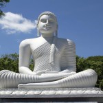 Big white Buddha in Sri Lanka