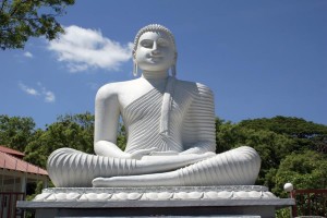 Big white Buddha in Sri Lanka