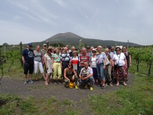 Gruppe vor dem Vesuv